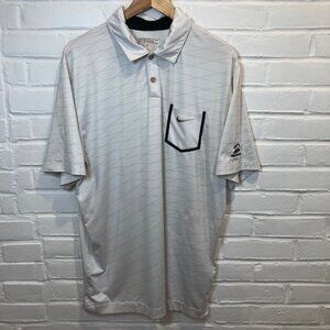 Nike Golf Tour Performance Polo Shirt White Dri-Fit Austin Texas Men's Large